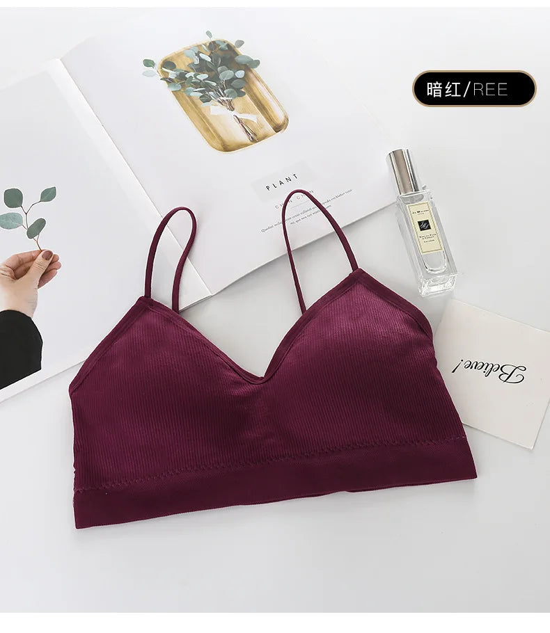 Women’s Fast-Dry Padded Sports Bra Solid Color Fitness Yoga Top
