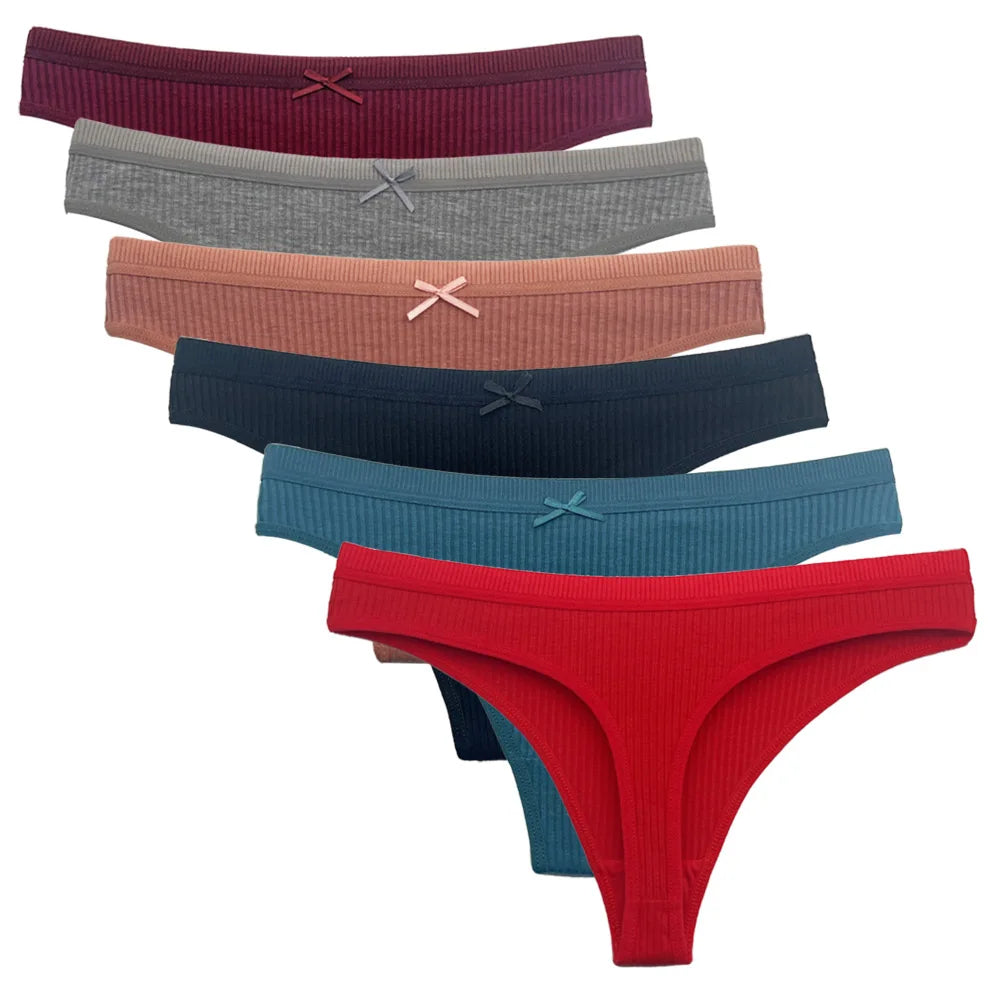 5PCS/Set Women’s Cotton G-String Thong Panties
