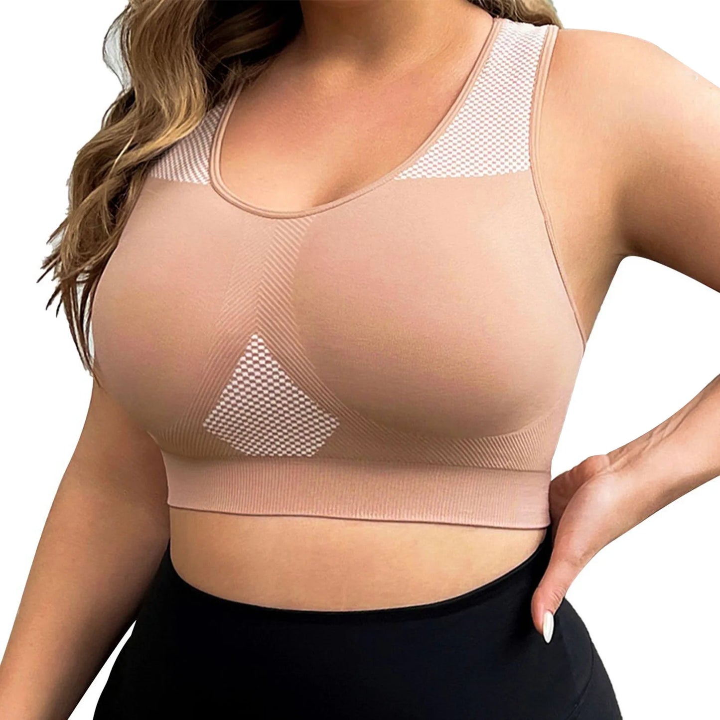 L–3XL Women’s Seamless Push-Up Yoga Bra Plus Size Fitness Tank Top Racerback Vest