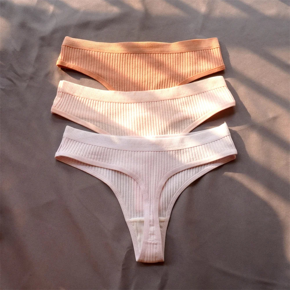 3 Pcs Women’s Seamless Cotton G-String Set