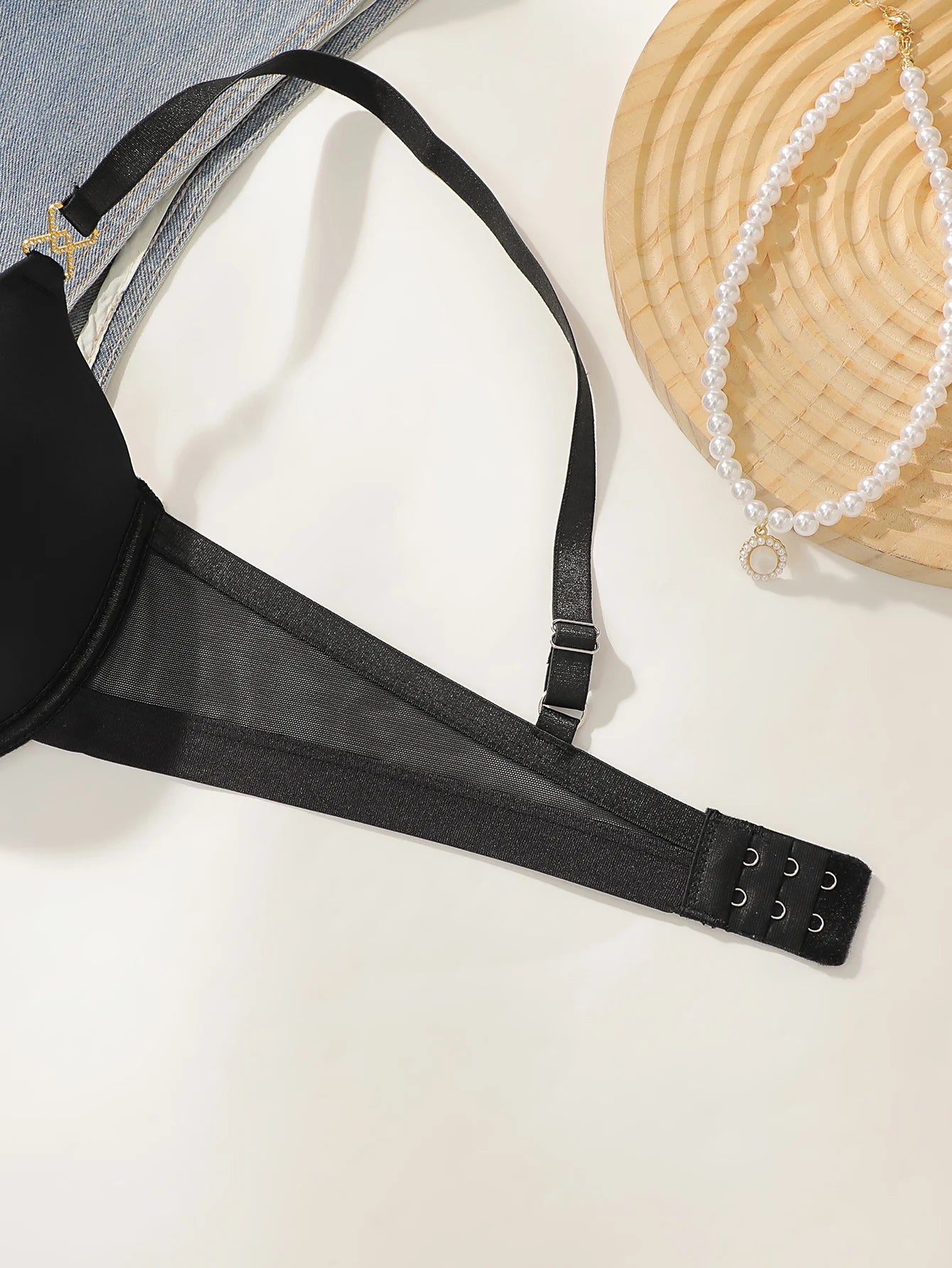 European and American women's sexy lingerie set black pull up bra thong spring and summer
