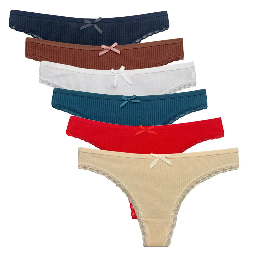 5PCS/Set Women’s Cotton G-String Thong Panties