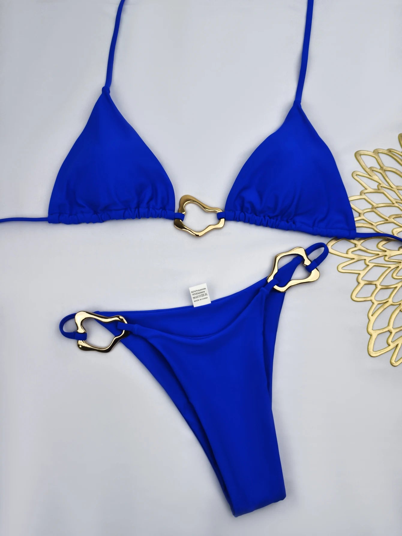 Women’s Lace-Up Bikini – Solid Color Two-Piece Swimsuit with Adjustable Ties