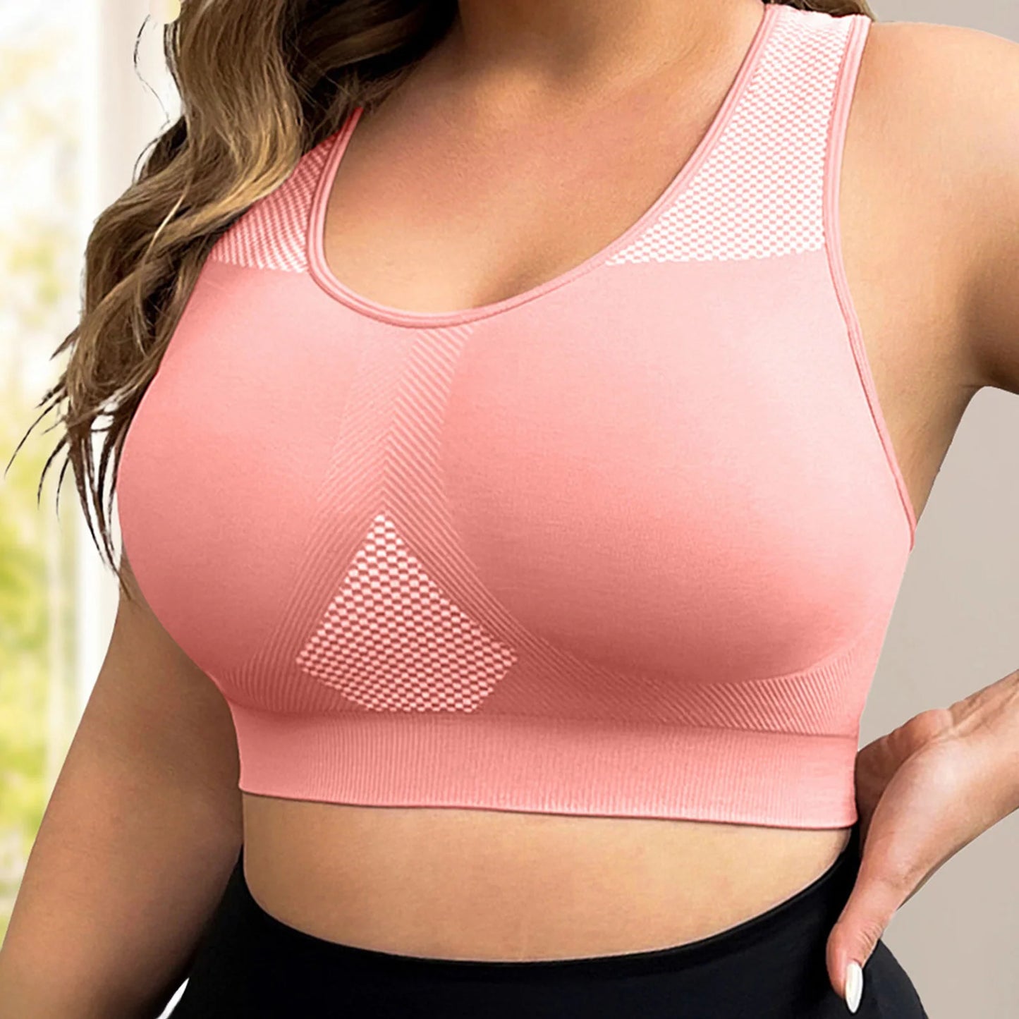 L–3XL Women’s Seamless Push-Up Yoga Bra Plus Size Fitness Tank Top Racerback Vest