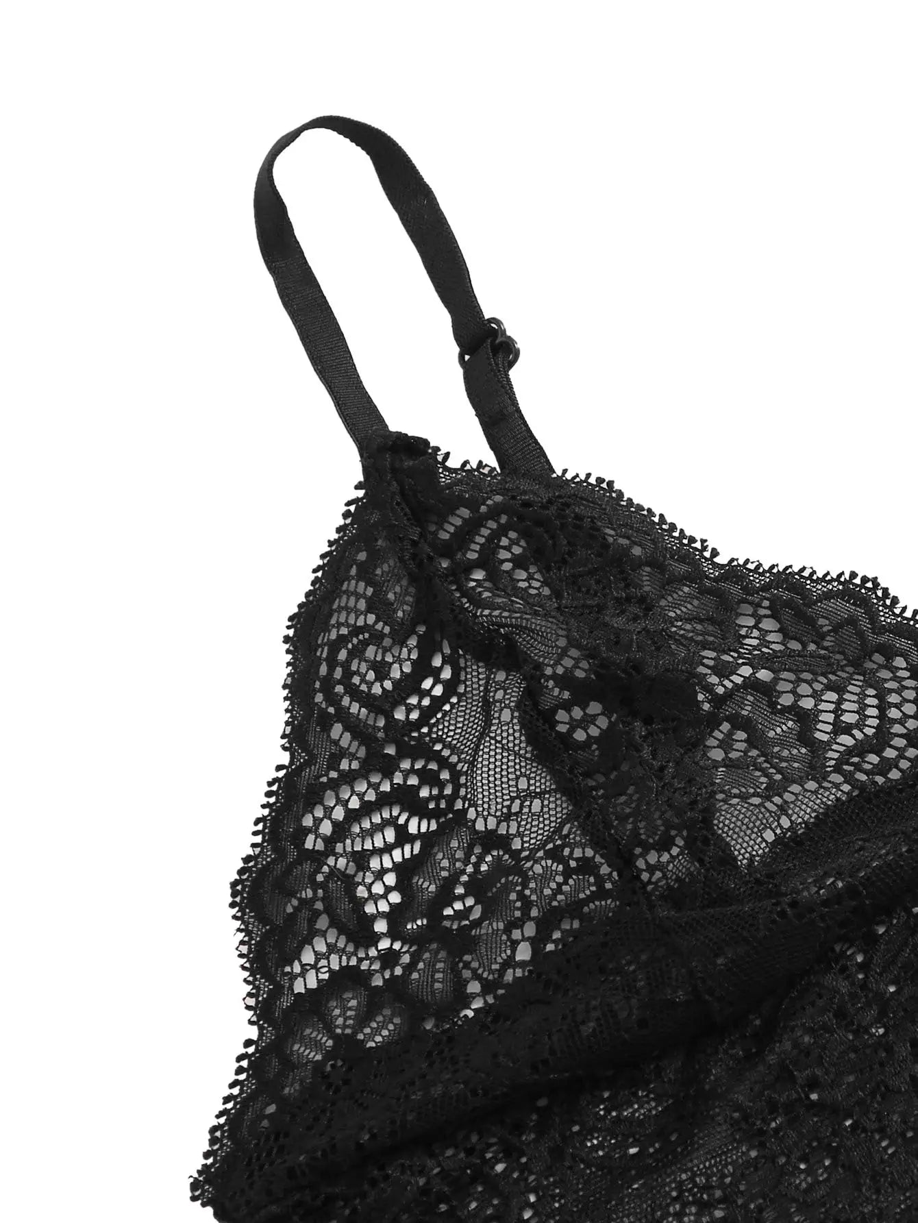 Midnight Lace Sleepwear Set – Sexy Two-Piece Cami and Shorts Lingerie