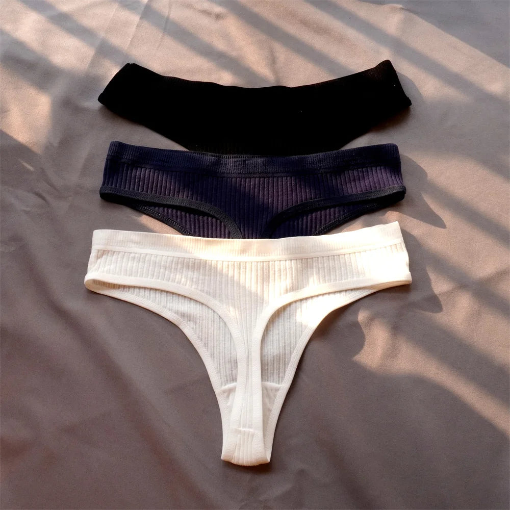 3 Pcs Women’s Seamless Cotton G-String Set