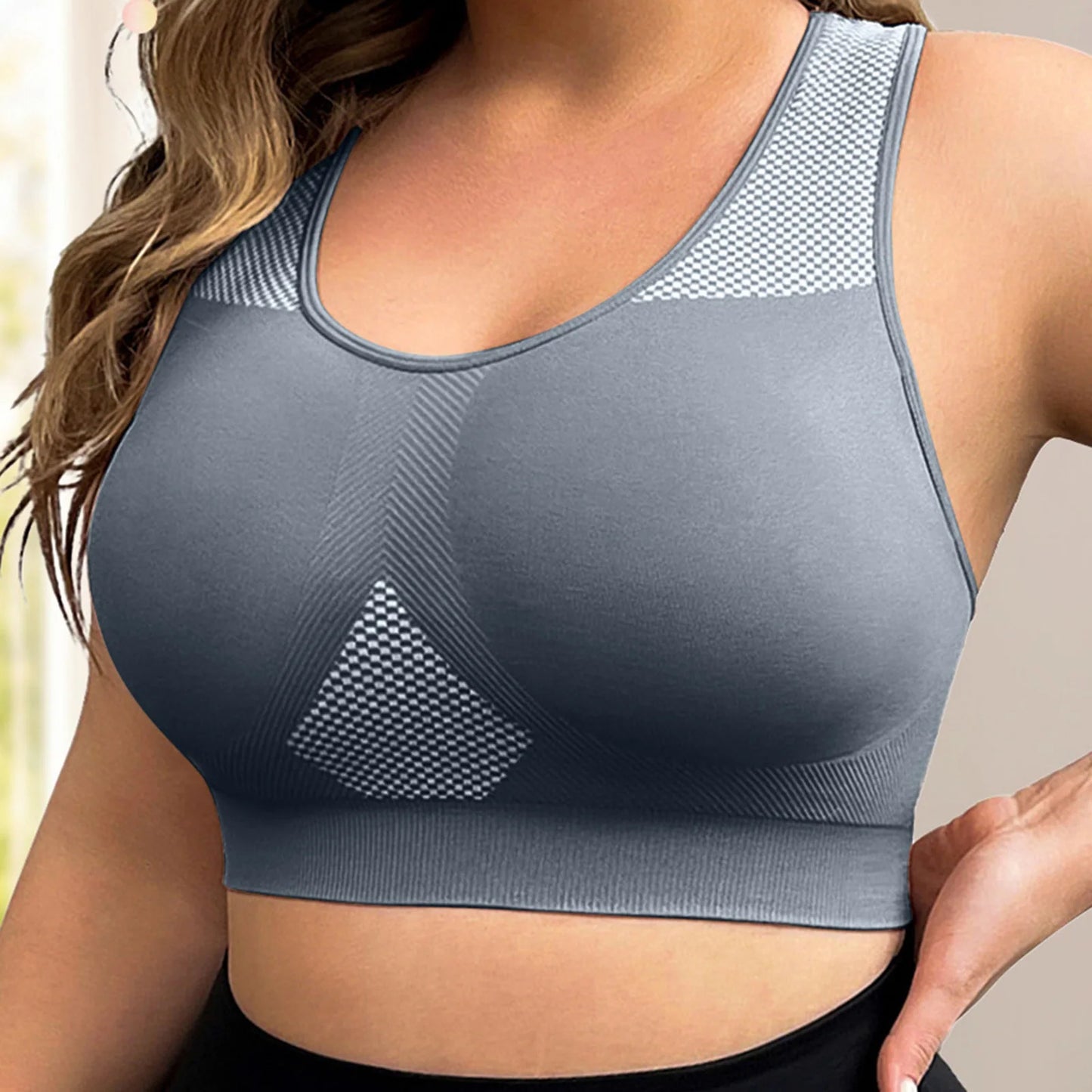 L–3XL Women’s Seamless Push-Up Yoga Bra Plus Size Fitness Tank Top Racerback Vest