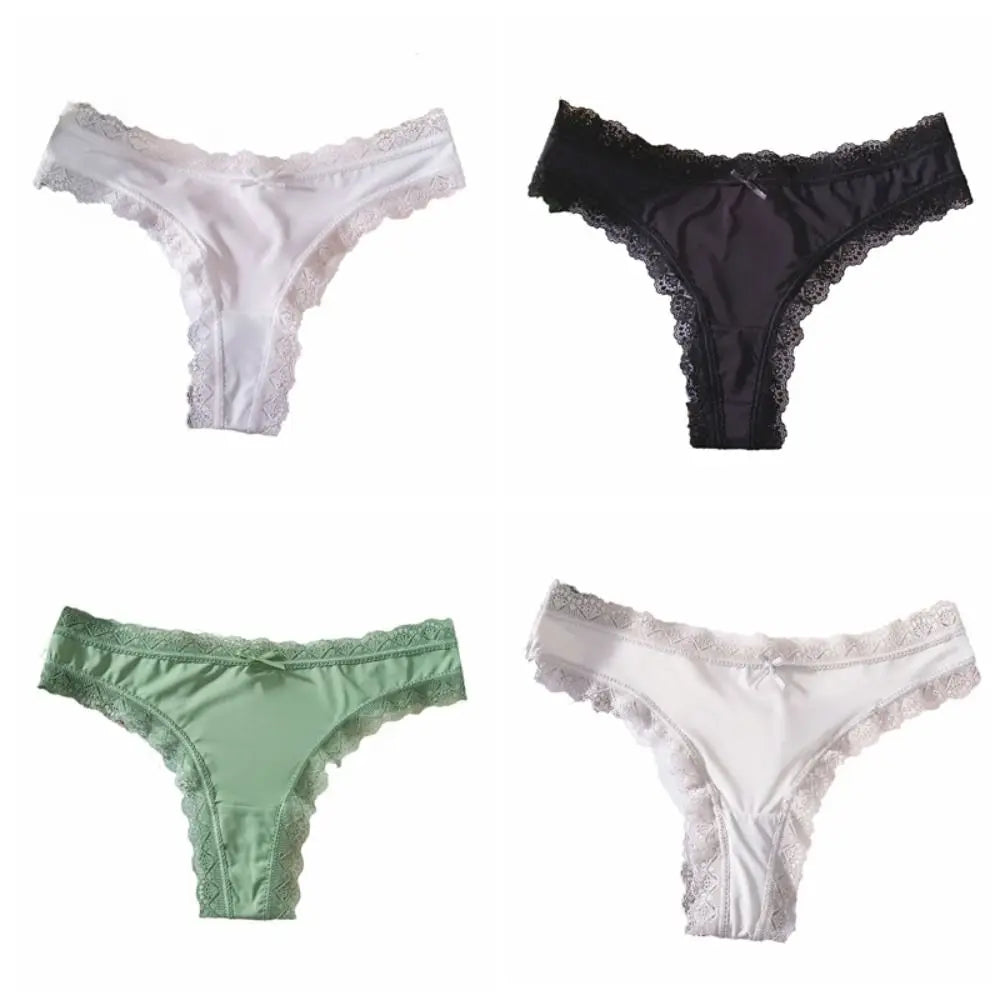 Soft Seamless Ice Silk Bow Briefs for Women