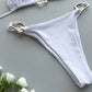 Women’s Lace-Up Bikini – Solid Color Two-Piece Swimsuit with Adjustable Ties