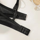 European and American women's sexy lingerie set black pull up bra thong spring and summer