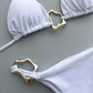 Women’s Lace-Up Bikini – Solid Color Two-Piece Swimsuit with Adjustable Ties