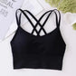Sexy Women’s Seamless Yoga Bra – Cross-Back Push-Up Fitness Top, Soft Breathable Tank for Gym and Daily Wear.