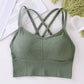 Sexy Women’s Seamless Yoga Bra – Cross-Back Push-Up Fitness Top, Soft Breathable Tank for Gym and Daily Wear.