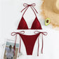 Lace-Up Brazilian Thong Bikini Set