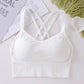 Sexy Women’s Seamless Yoga Bra – Cross-Back Push-Up Fitness Top, Soft Breathable Tank for Gym and Daily Wear.