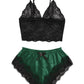 Midnight Lace Sleepwear Set – Sexy Two-Piece Cami and Shorts Lingerie