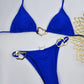 Women’s Lace-Up Bikini – Solid Color Two-Piece Swimsuit with Adjustable Ties
