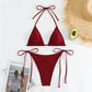 Lace-Up Brazilian Thong Bikini Set
