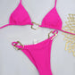 Women’s Lace-Up Bikini – Solid Color Two-Piece Swimsuit with Adjustable Ties